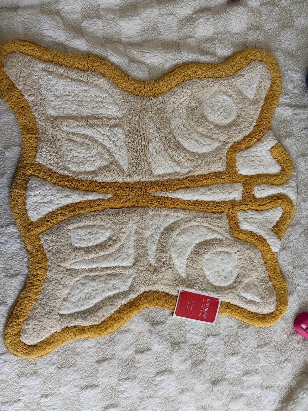 Opalhouse Cream and Mustard Butterfly Bath Mat